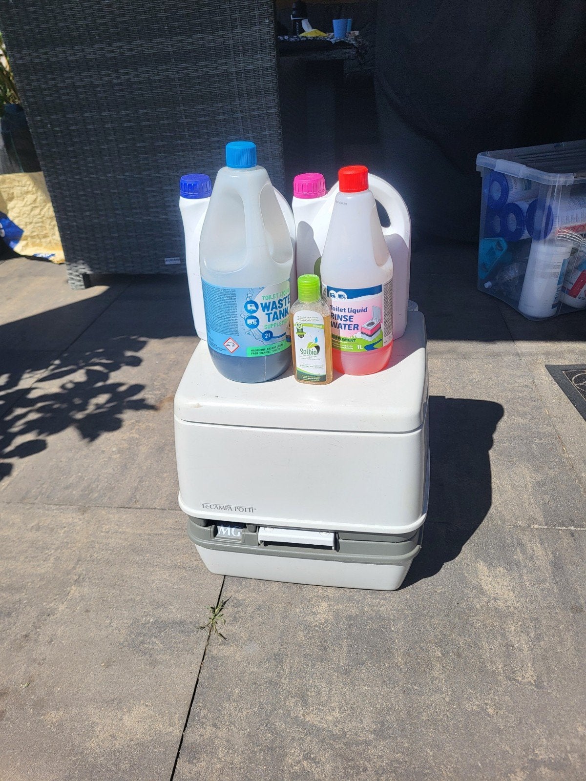Thetford Porta Potti met vloeistoffen, Ophalen, Gebruikt