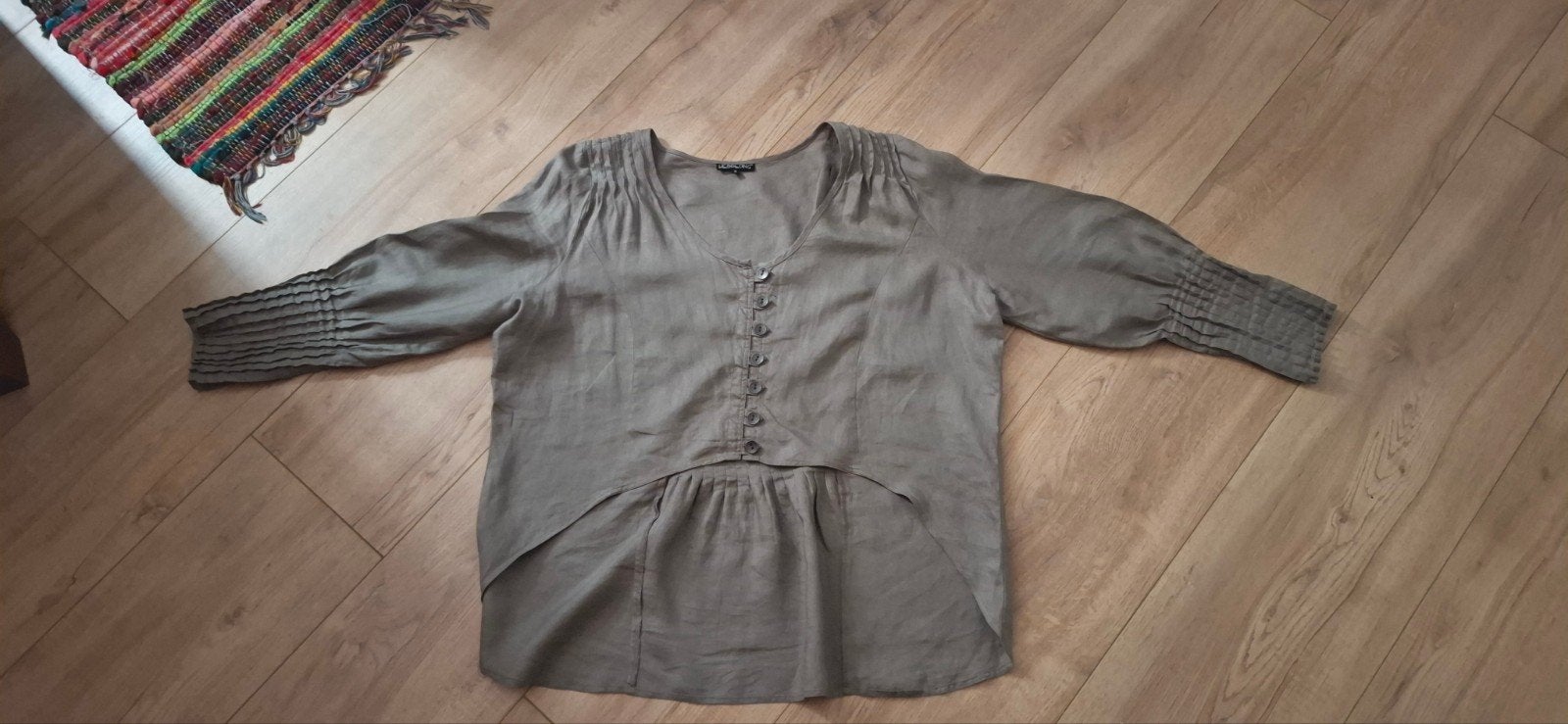 HEBBEDING 100% linnen bloes 44, Kleding | Dames, Ophalen, Maat 42/44 (L), Grijs, HEBBEDING