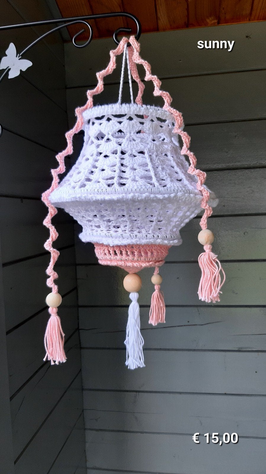 Gehaakte kroonluchter  lamp lampion, Ophalen of Verzenden