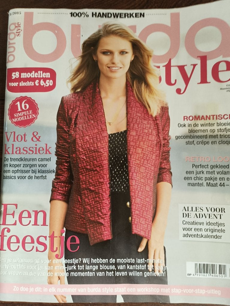 Burda Style november 2015 met 58 modellen, Ophalen of Verzenden, Zo goed als nieuw, Vrouw, Burda