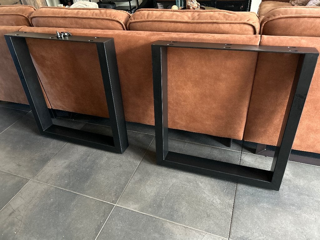 Industriële stalen tafelpoten zwart – set van 2, Ophalen, Minder dan 50 cm, Gebruikt, 50 tot 100 cm