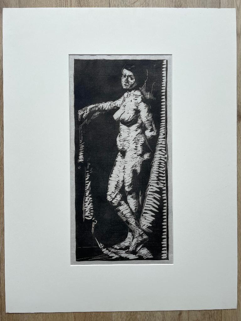 Houtsnede naakte dame, Ophalen of Verzenden