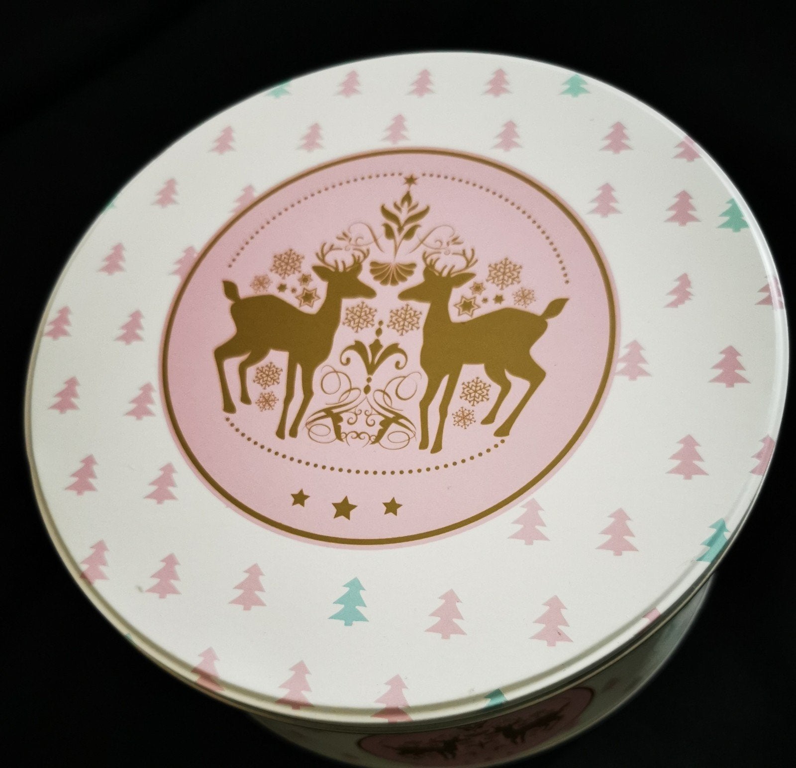 Nieuwe Koektrommel met Hertenprint - 20x8 cm, Ophalen of Verzenden, Nieuw, Meerkleurig, Metaal