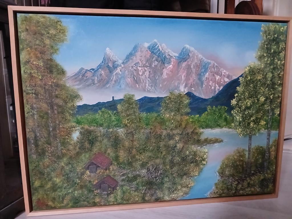 Schilderij L'es Alpes olieverf, Ophalen