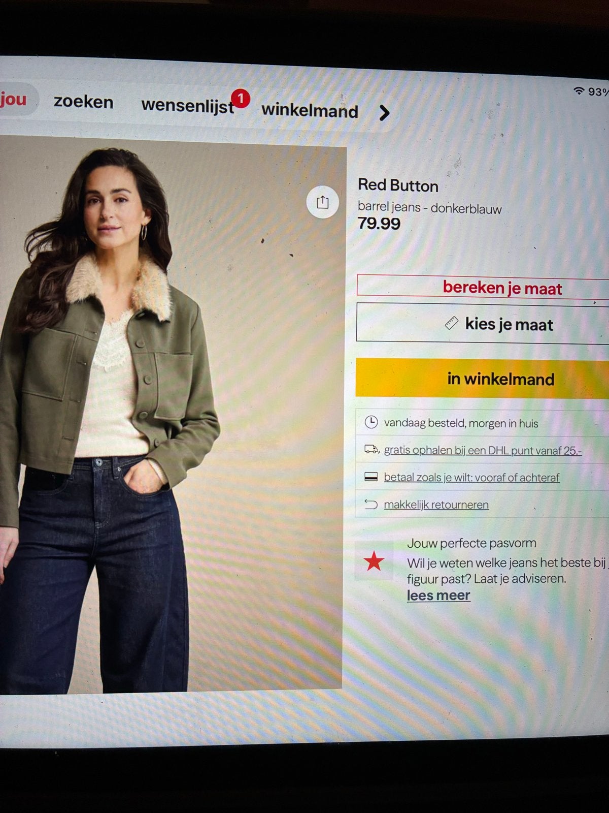 Red Button Barrel Jeans Donkerblauw Maat 40, Ophalen of Verzenden, Zo goed als nieuw, Blauw, W30 - W32 (confectie 38/40)