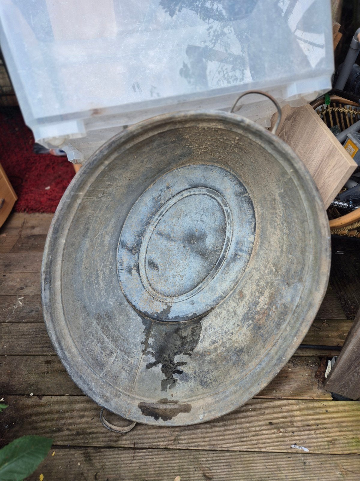groot zinken teil, Ophalen, Gebruikt, Metaal, 30 tot 60 cm