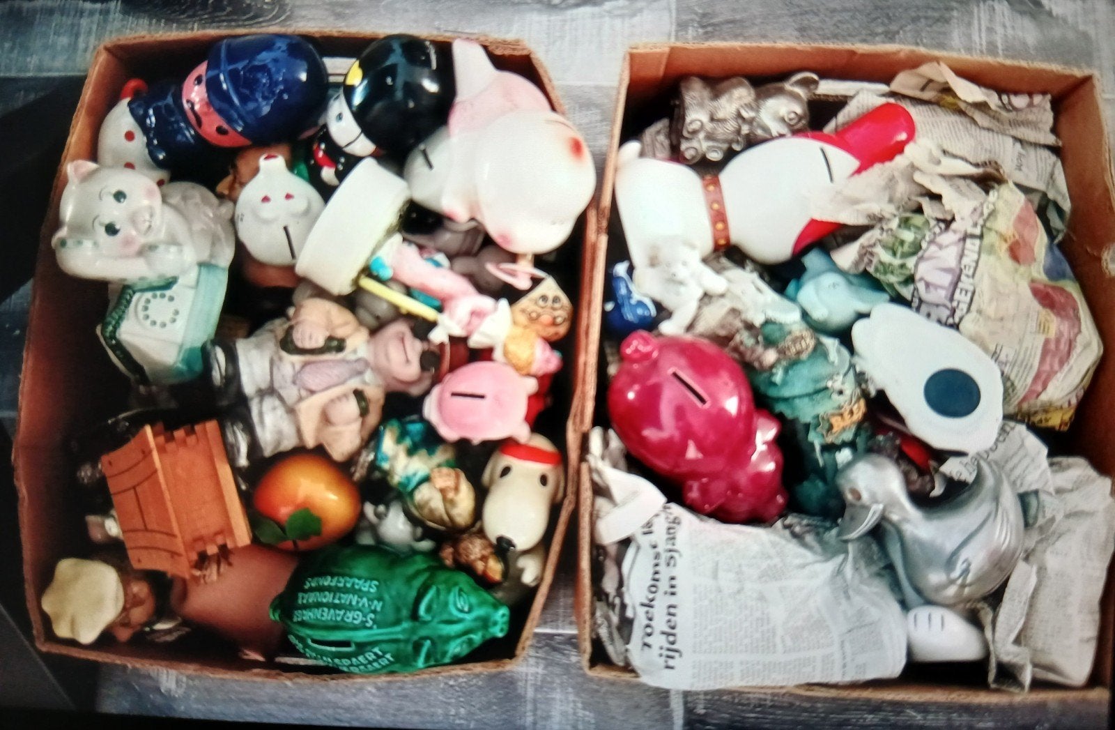 Collectie vintage spaarpotten, Ophalen, Metaal of Blik, Overige thema's