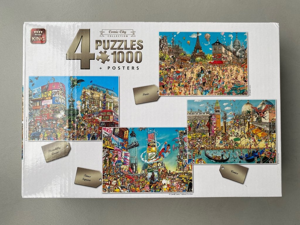 4+1 King Comic Collection puzzels, 1000st, 50x70cm, Compleet, Ophalen of Verzenden, 500 t/m 1500 stukjes, Zo goed als nieuw, Legpuzzel