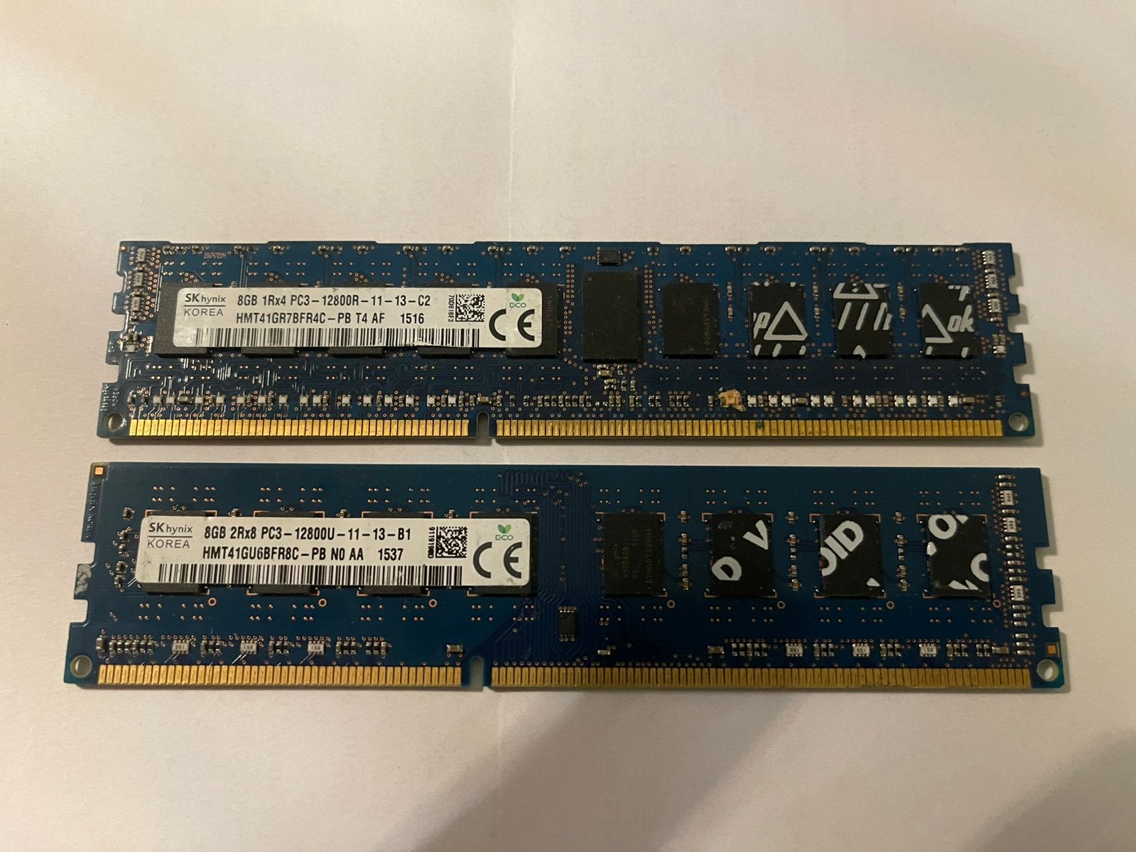 16gb (2x 8gb) SK hynix ddr3 desktop ram geheugen, DDR3, Ophalen of Verzenden, Zo goed als nieuw, Desktop