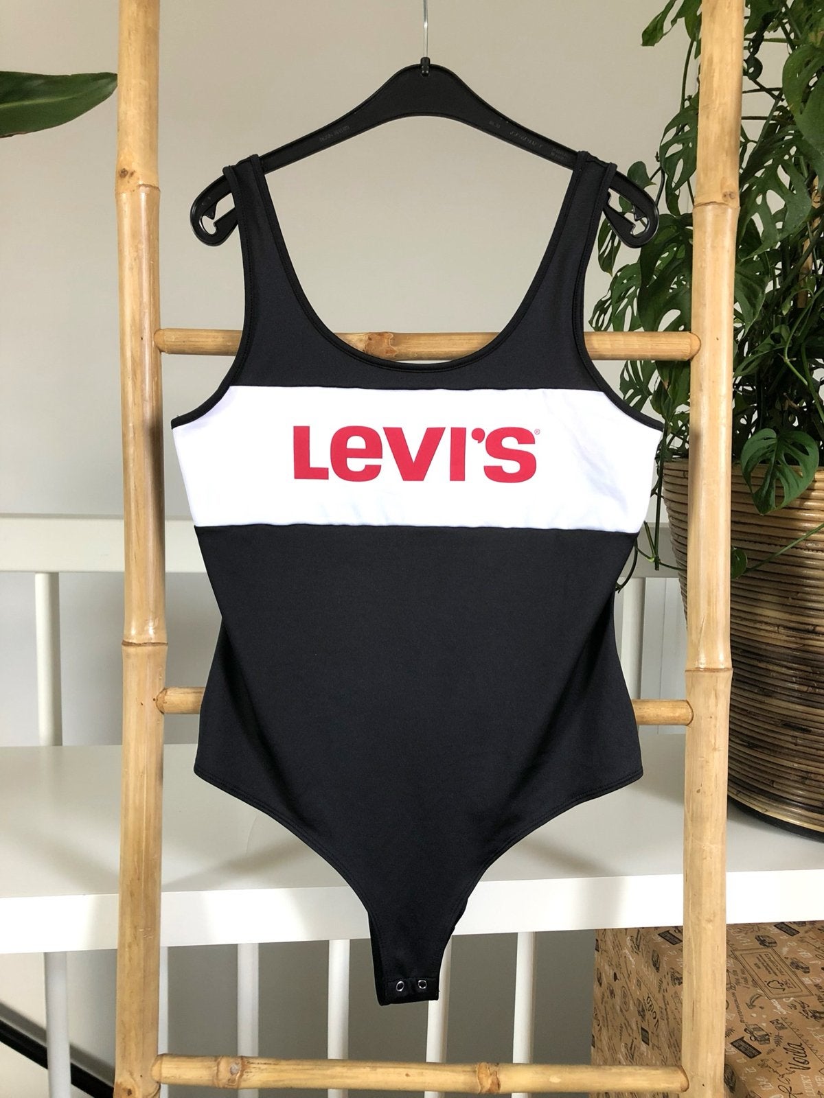 Levi's Body badpak Zwart/Wit met Logo - Maat M, Ophalen of Verzenden, Zo goed als nieuw, Zwart