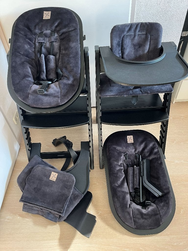 2 Complete set`s "Kidsmill Up!" kinderstoelen, Ophalen, Gebruikt, Meegroeistoel, Afneembaar eetblad