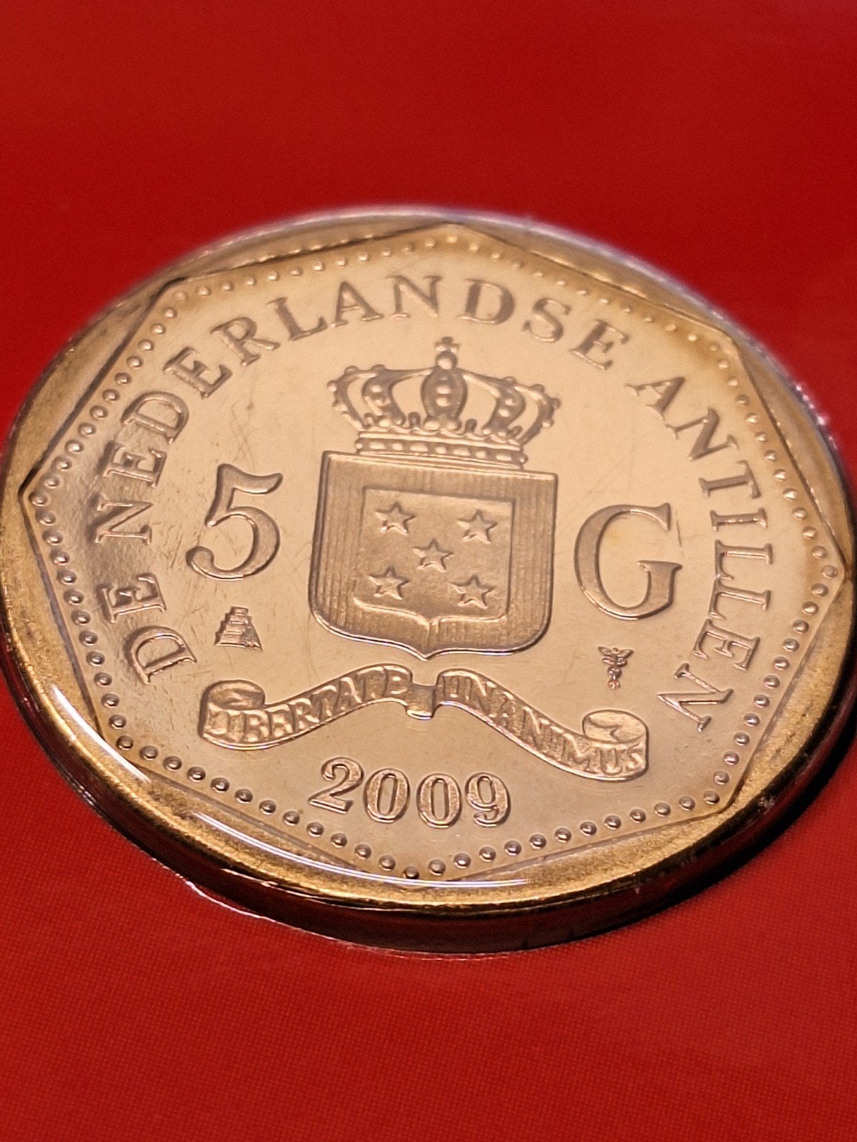 Nederlandse Antillen 5 gulden 2009 fdc, Postzegels en Munten, Munten | Nederland, Ophalen of Verzenden, Koningin Beatrix, 1 gulden