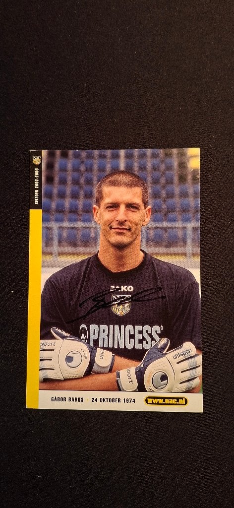 Spelerskaart met handtekening; Gabor Babos # NAC Feyenoord, Ophalen of Verzenden, Nieuw, NAC Breda, Spelerskaart