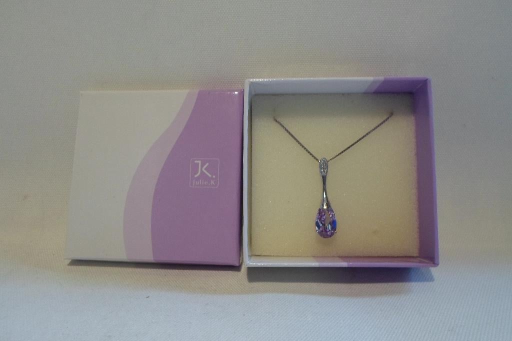 Julie K Paris Ketting + Hanger Zilver NIEUW, Sieraden, Tassen en Uiterlijk, Kettingen, Nieuw, Ophalen of Verzenden, Met edelsteen