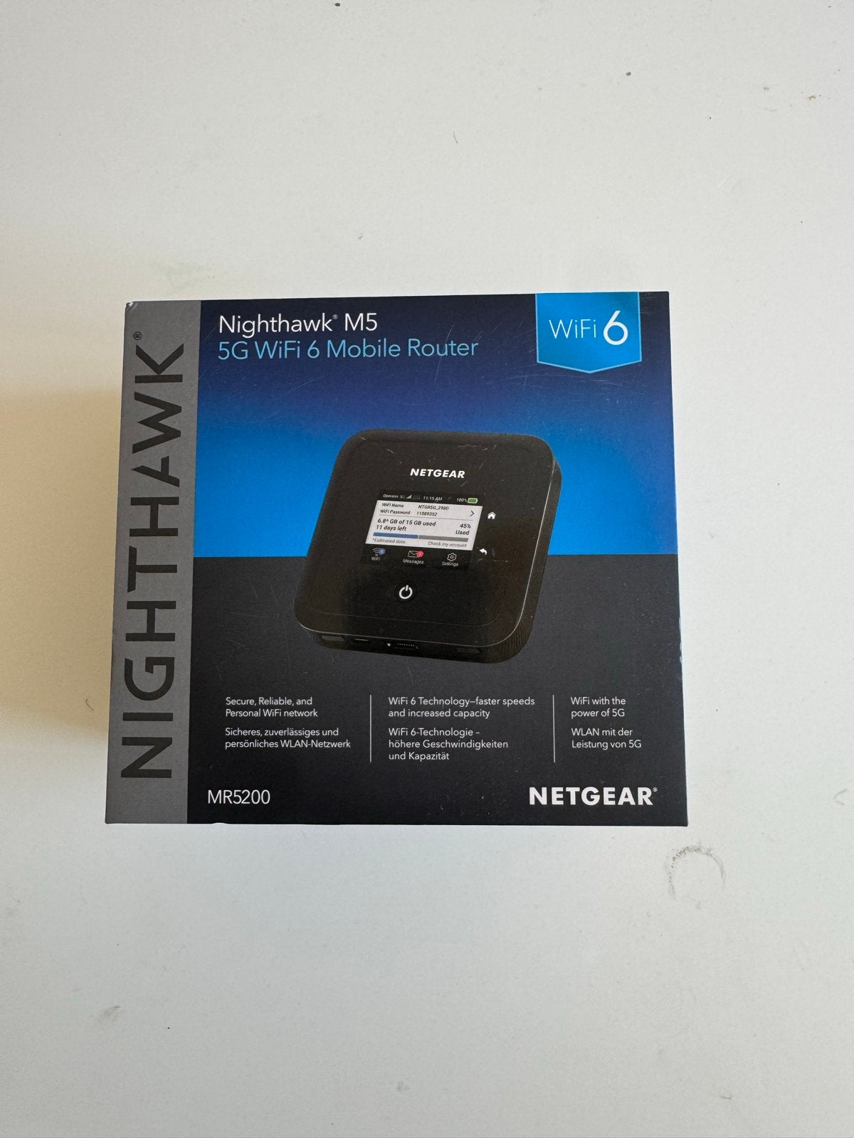 Netgear Nighthawk M5 5G WiFi 6 Mobiele Router + extra accu, Computers en Software, Routers en Modems, Ophalen of Verzenden, Zo goed als nieuw