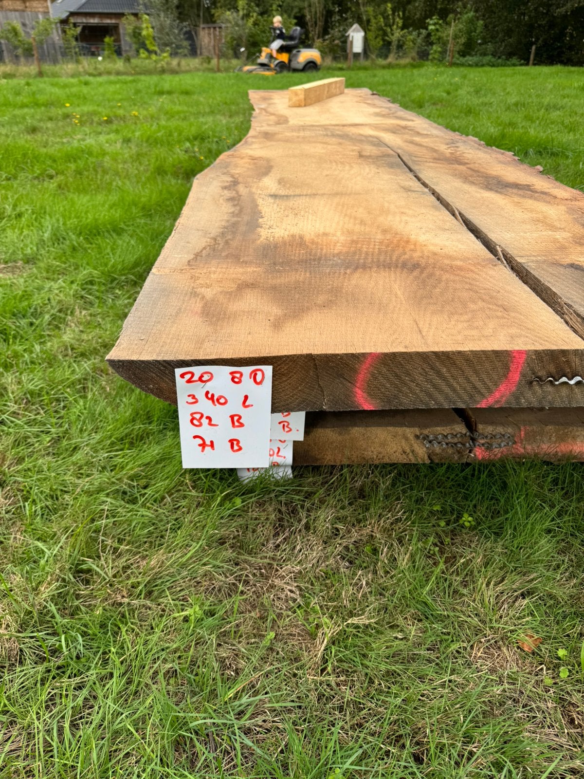 Mooie Boomstamtafels inlands eiken, Eikenhout, 200 cm of meer, Zo goed als nieuw, Rechthoekig