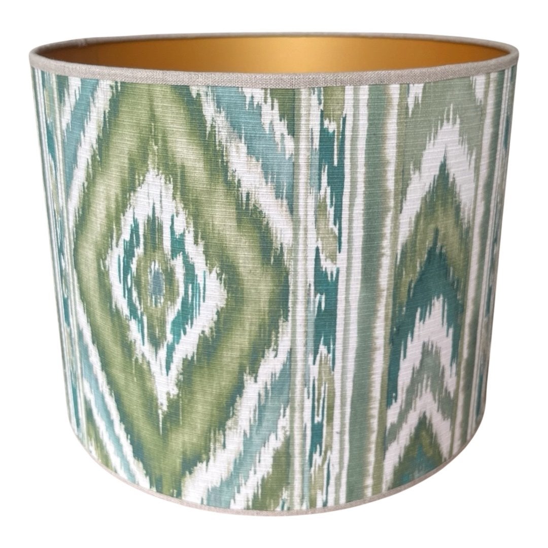 Lampenkap groen/grijsblauw/beige, Huis en Inrichting, Lampen | Lampenkappen, Ophalen of Verzenden, Nieuw, Groen, Rond