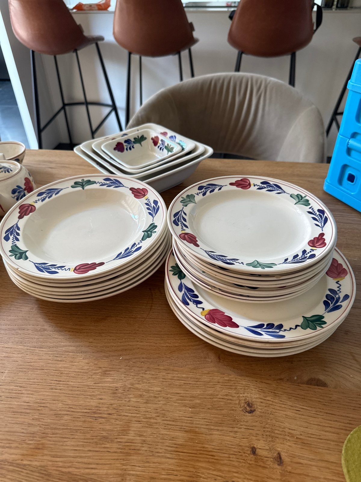 Vintage Boerenbont servies - Royal Boch - 30+ delig, Huis en Inrichting, Keuken | Servies, Ophalen, Gebruikt, Landelijk/Boerenbont