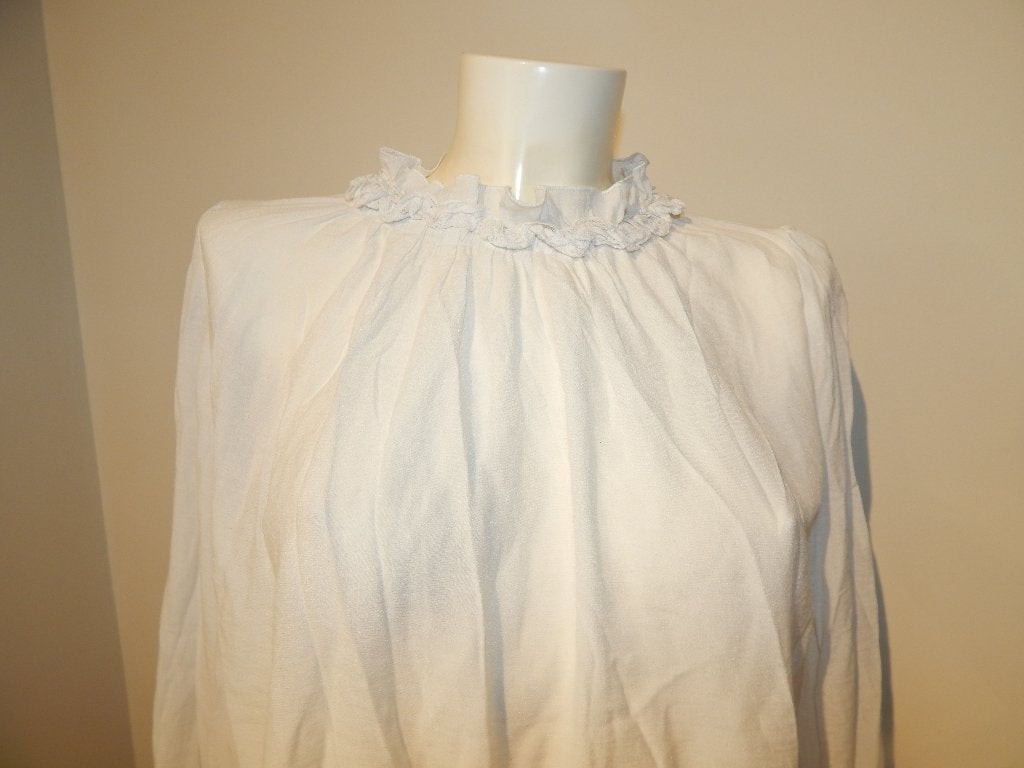 Maje blouse top uitlopend roesel kraagje hals mt M, Maat 38/40 (M), Verzenden, Wit, Maje