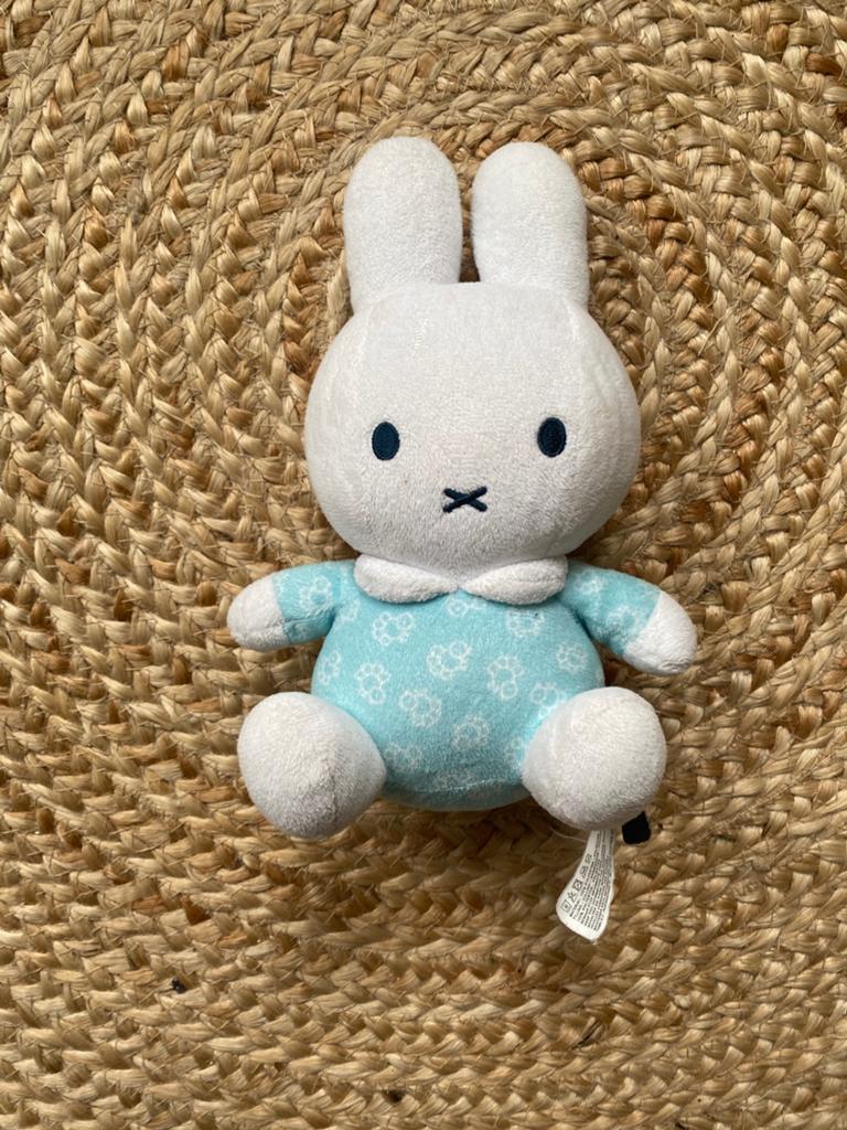 Nijntje knuffel met rammelaar, Blauw, Konijn, Nijntje, Ophalen of Verzenden