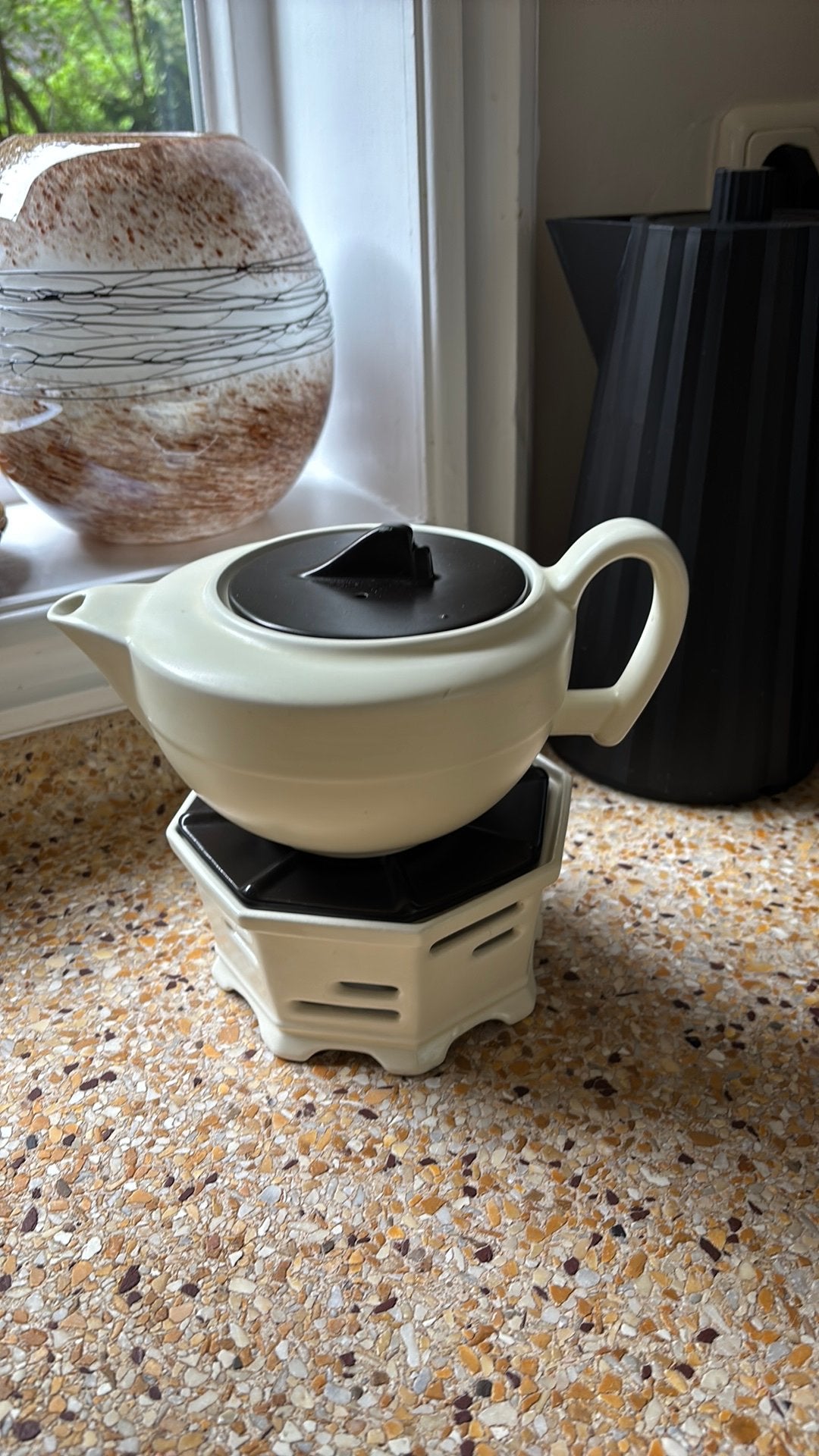 Vintage retro Art Deco theepot met warmte houder gaaf!, Ophalen of Verzenden, Huis en Inrichting