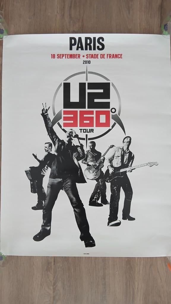 U2 360 Tour Parijs 2010 Concert Poster, Verzamelen, Posters, Zo goed als nieuw, Muziek, A1 t/m A3, Rechthoekig Staand, Ophalen of Verzenden