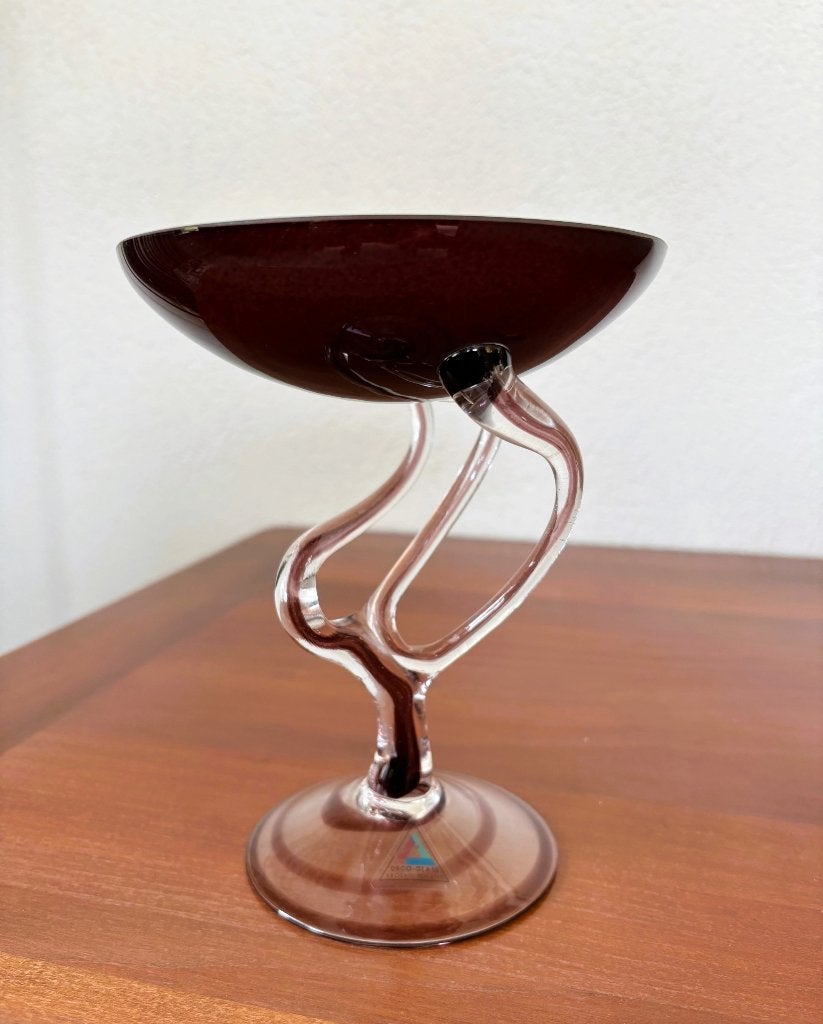Vintage Pedestal Schaal Jellyfish Krosno Josefina 17 cm, Ophalen