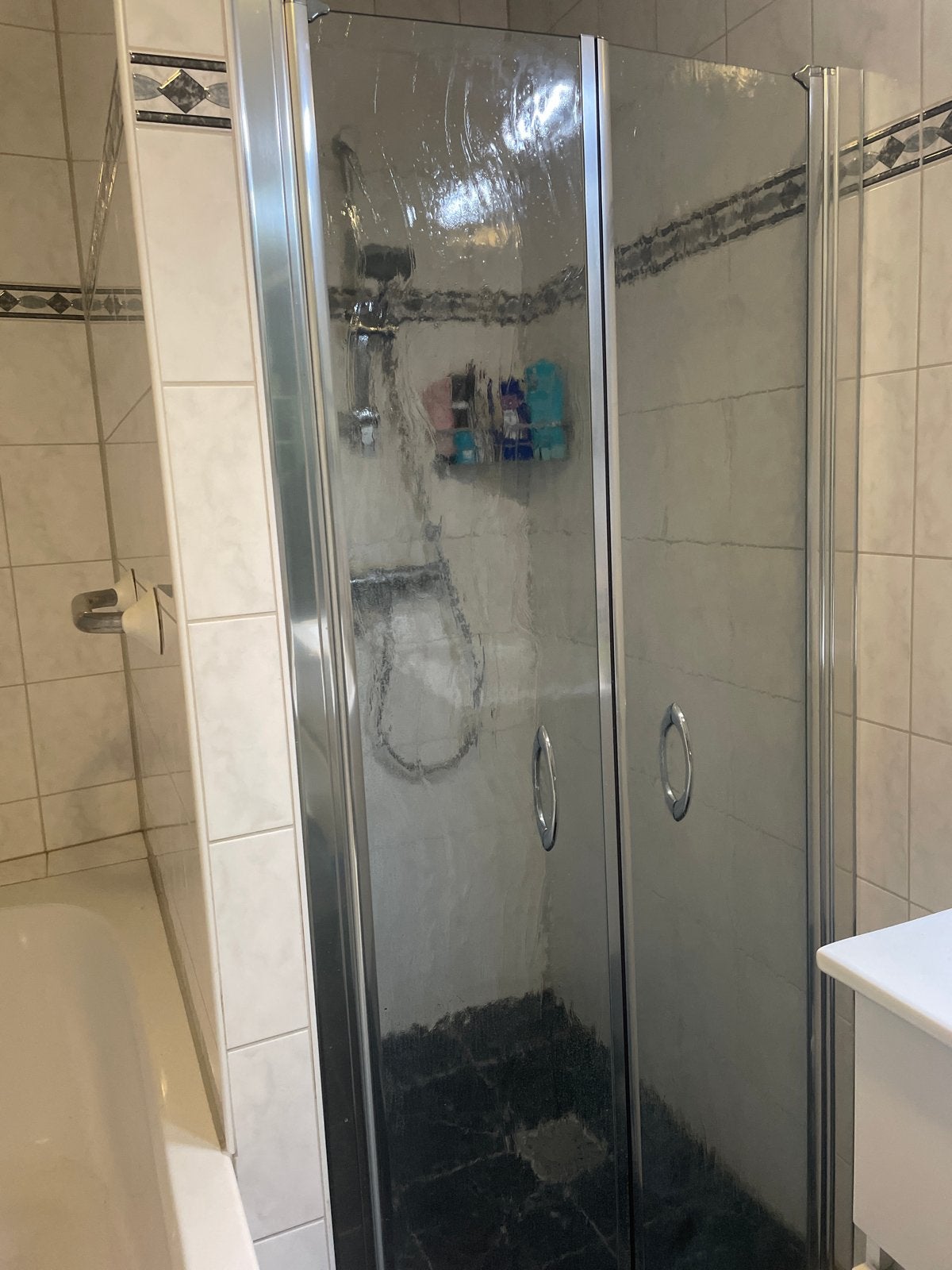 Douchedeuren veiligheidsglas chroom 80x180 cm, Ophalen, Gebruikt, Glas, Douche