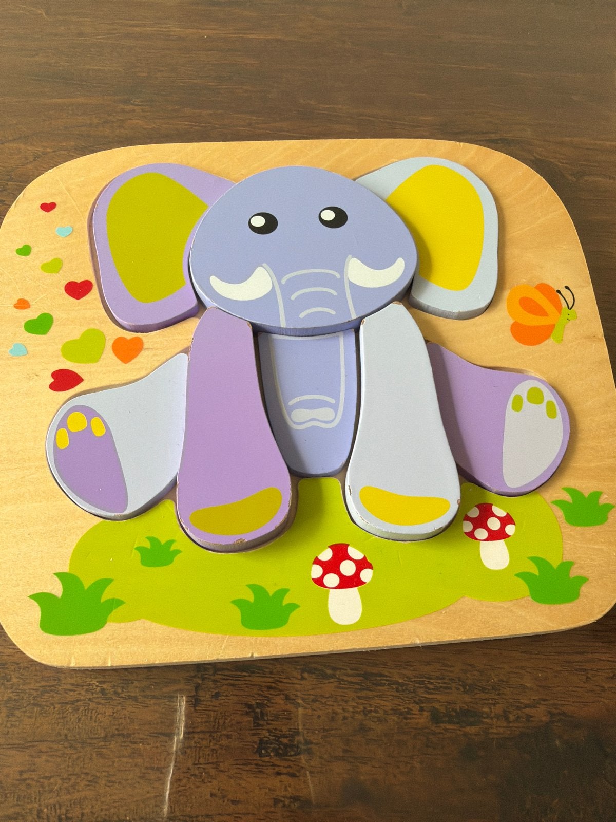 Houten olifant puzzel voor kinderen, Ophalen, 2 tot 4 jaar, Gebruikt, Van hout