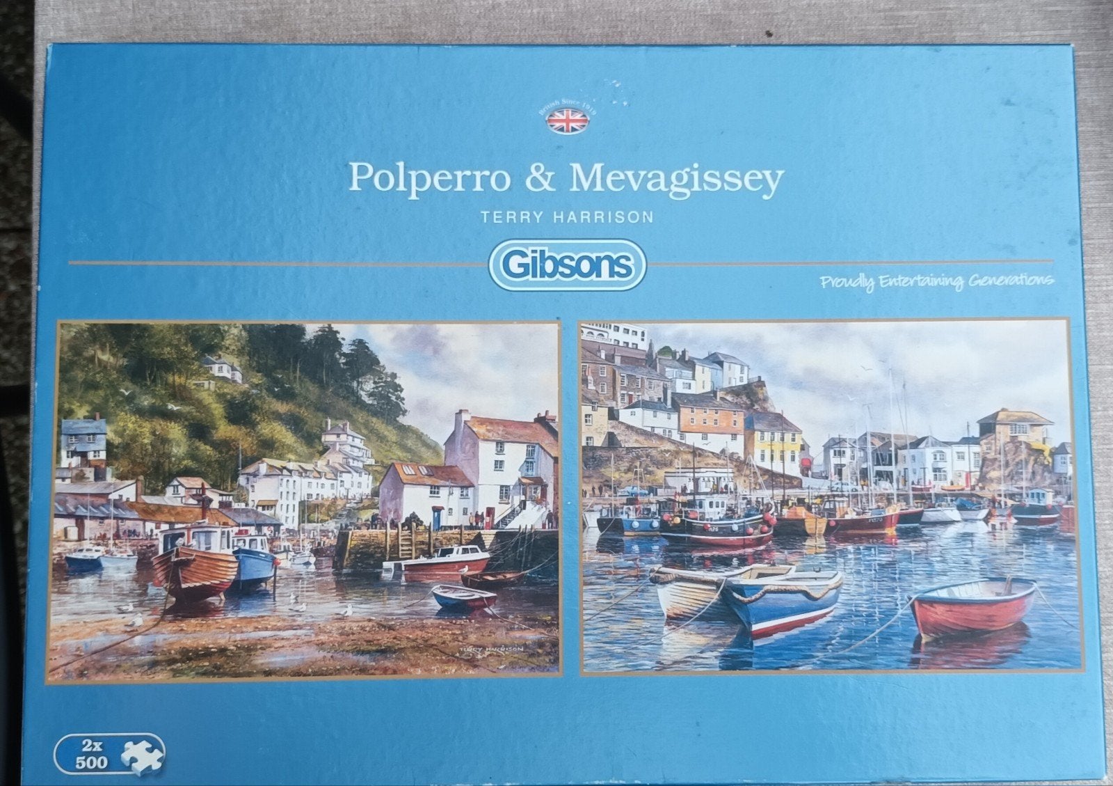 Gibbons puzzel. Polperro & Mevagissey. 2x500, Ophalen of Verzenden, 500 t/m 1500 stukjes, Zo goed als nieuw