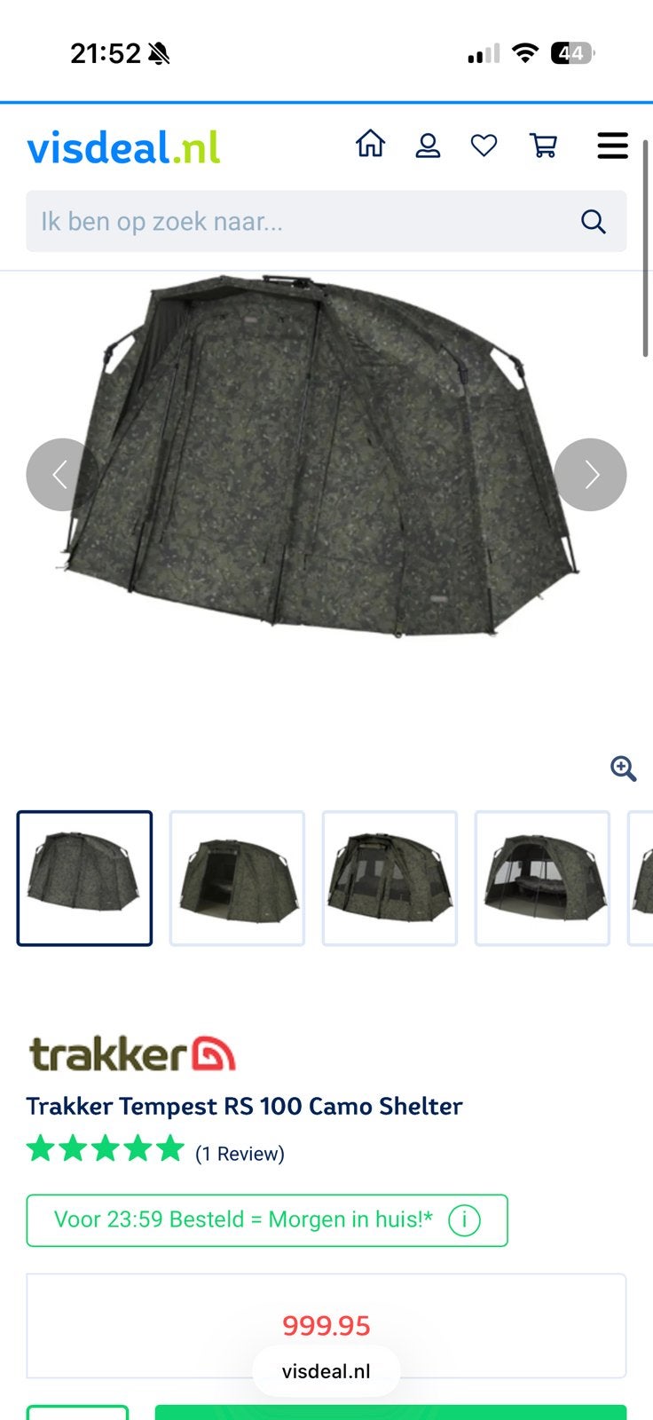 Trakker tempest rs 100 camo met accessoires, Watersport en Boten, Ophalen, Nieuw, Overige typen