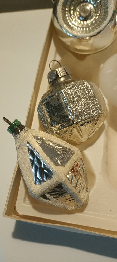 5 oude kerstballen., Ophalen of Verzenden, Gebruikt