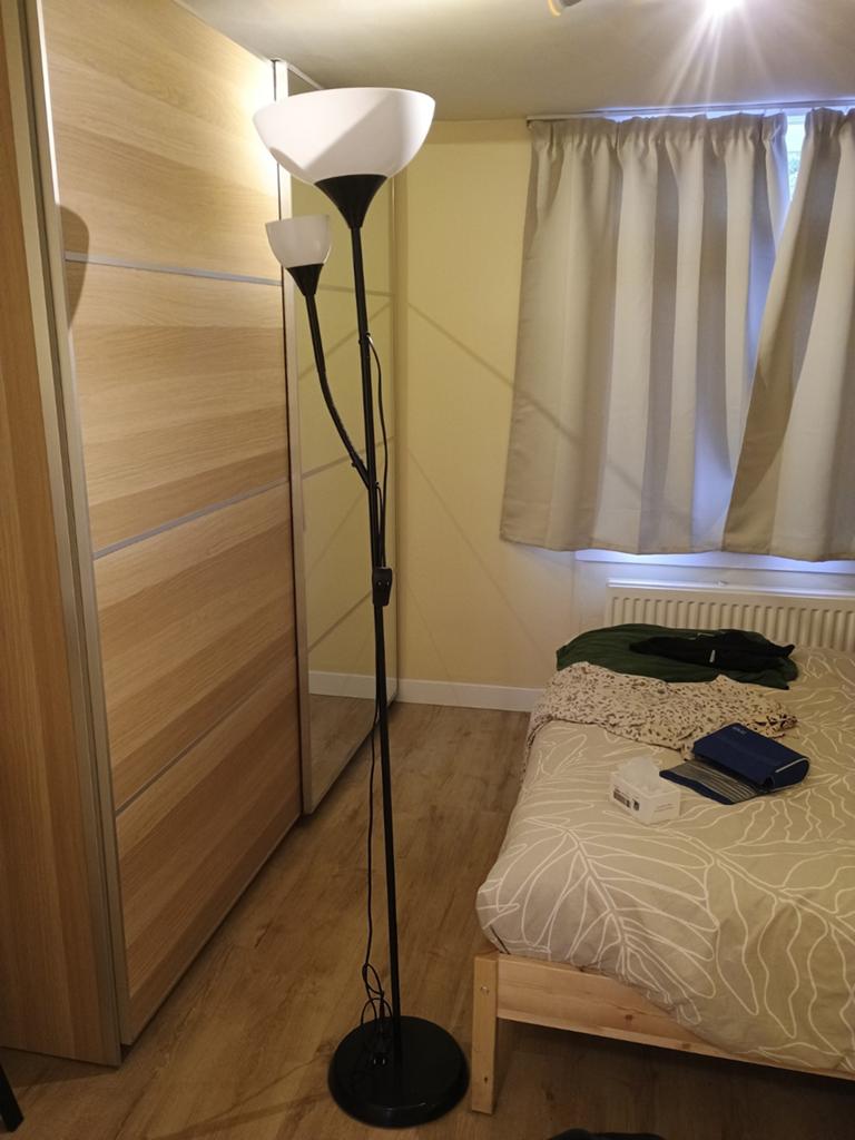 Ikea floor lamp, Huis en Inrichting, Lampen | Vloerlampen, Ophalen, Gebruikt, Glas, 150 tot 200 cm