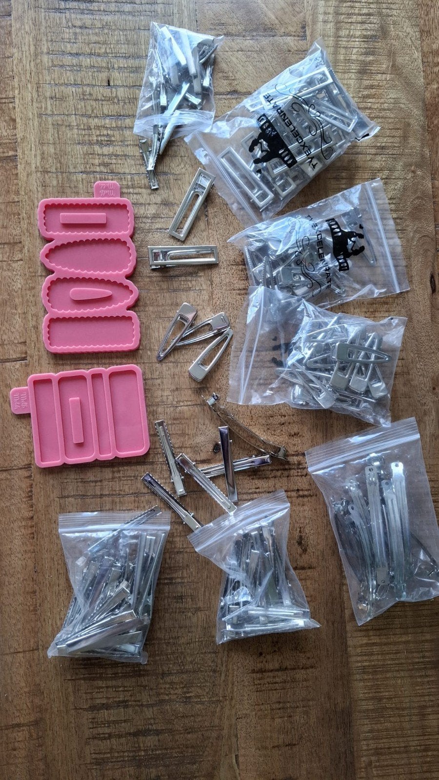 DIY set siliconen mallen haarclips + metalen clips, Ophalen of Verzenden, Zo goed als nieuw, Overige typen