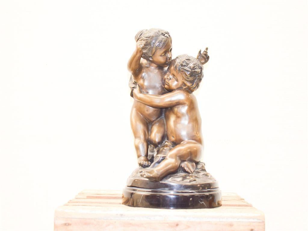 Bronzen beeld kinderen Auguste Moreau 51530, Ophalen of Verzenden