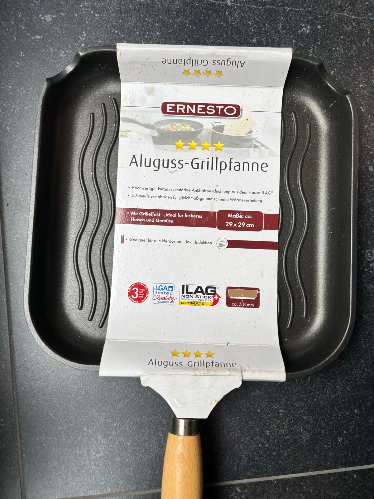 Ernesto Aluguss-Grillpfanne - Nieuw in verpakking, Ernesto, Overige typen, Nieuw, Ophalen of Verzenden