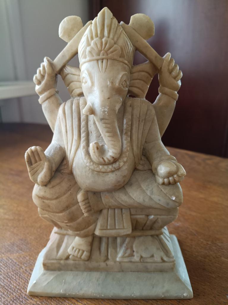 Authentiek Ganesha Beeldje – India Jaren '80 (Speksteen), Ophalen of Verzenden, Gebruikt