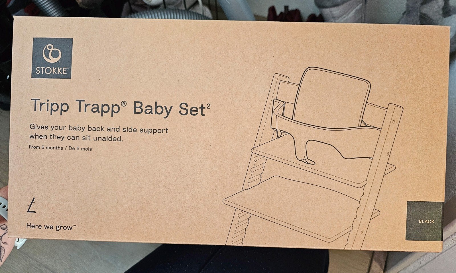 Tripp Trapp Baby Set (Zwart), Ophalen, Nieuw, Meegroeistoel