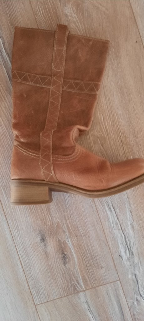 dames laarzen, Kleding | Dames, Schoenen, Hoge laarzen, Bruin, Verzenden, Gedragen