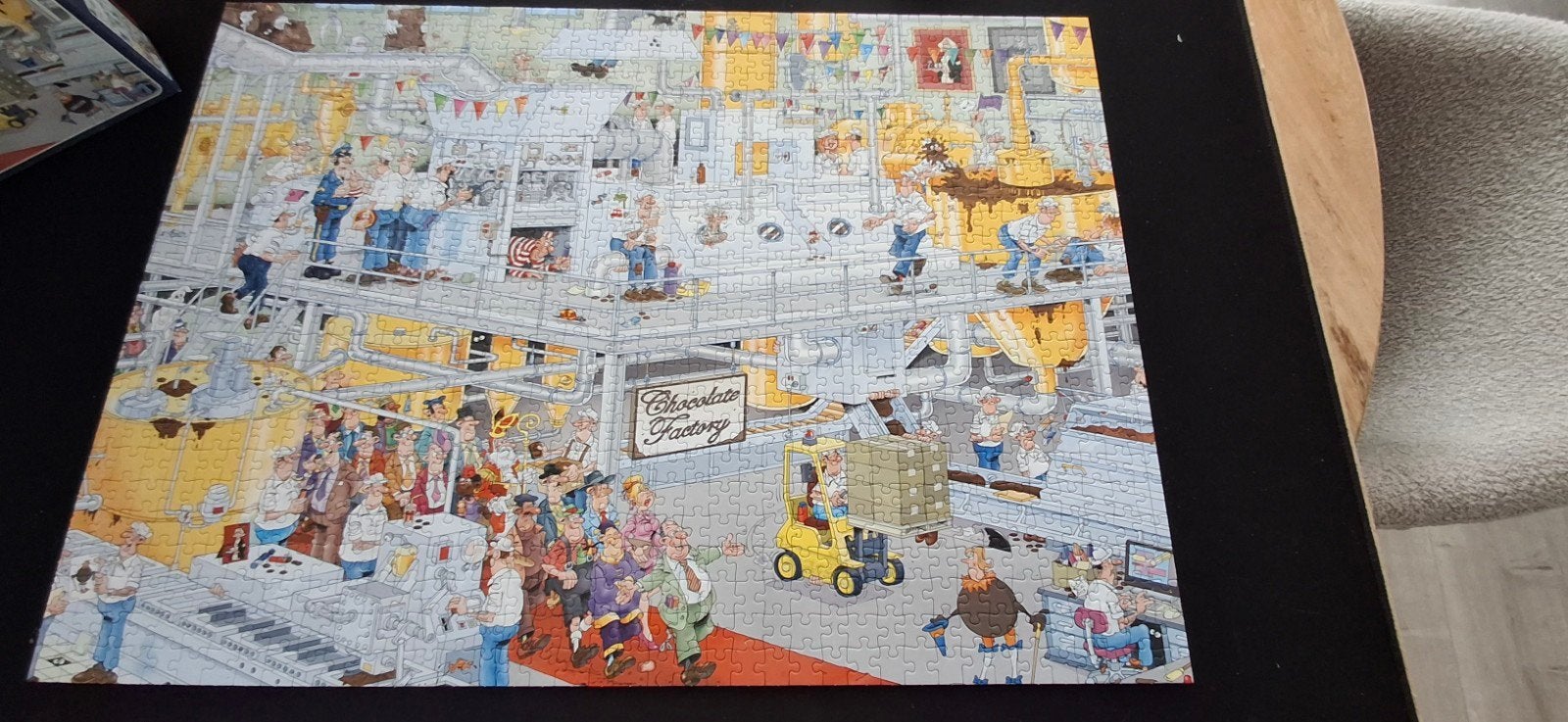 Jan van Haasteren De Chocoladefabriek 1000 stukjes, Hobby en Vrije tijd, Ophalen of Verzenden, 500 t/m 1500 stukjes, Zo goed als nieuw