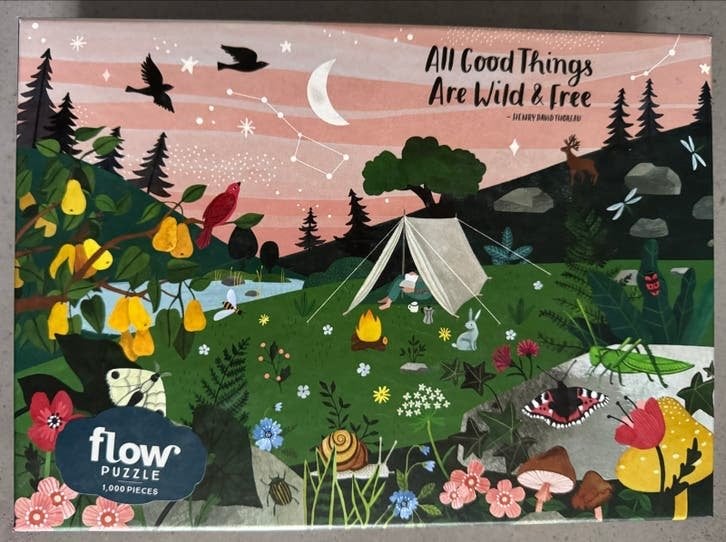Flow Puzzel 'All Good Things Are Wild & Free' 1000 stukjes, Hobby en Vrije tijd, Denksport en Puzzels, Ophalen, 500 t/m 1500 stukjes