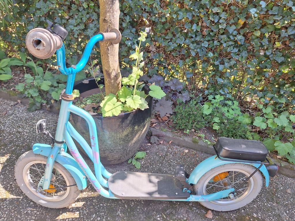 Blauwe kinderstep met zitje - Gebruikt, Fietsen en Brommers, Steps, Ophalen, Gebruikt, Gewone step, Onbekend