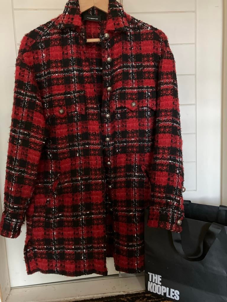The Kooples Geruit Overshirt Rood/Zwart maat m, Ophalen of Verzenden, Zo goed als nieuw, Maat 38/40 (M), Rood