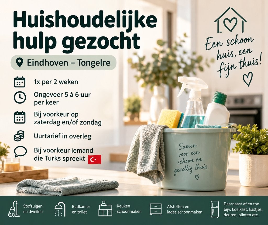 Huishoudelijke hulp gezocht-  Eindhoven Tongelre, Diensten en Vakmensen, Schoonmaken