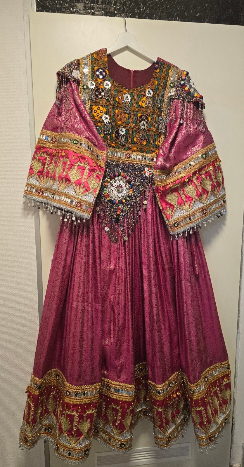 Prachtige Afghaanse jurk met sjaal - Diverse maten, Maat 38/40 (M), Nieuw, Ophalen of Verzenden, Roze