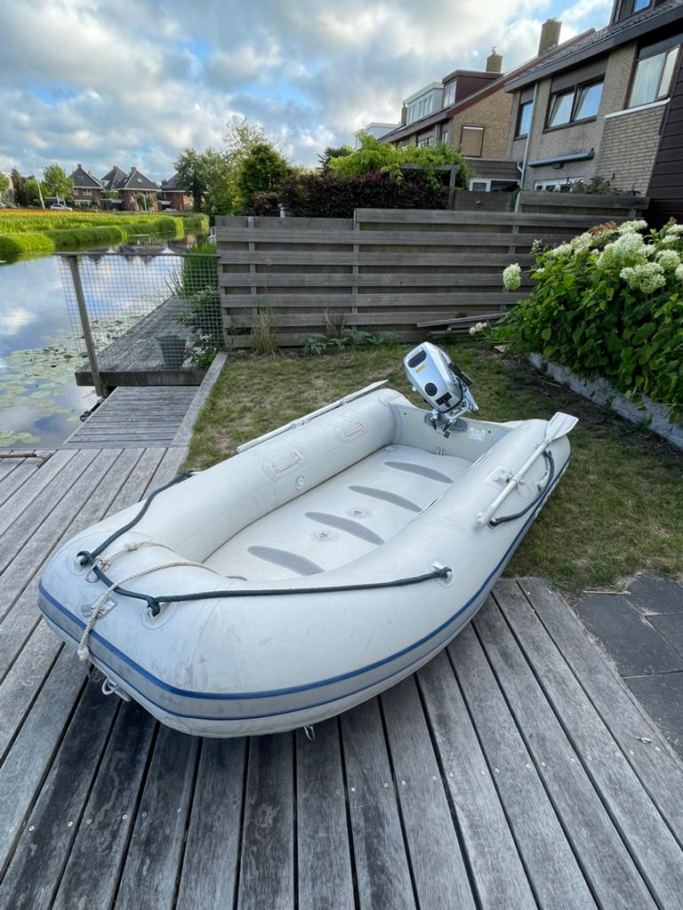 Rubberboot Quicksilver 310 + Honda motor 4pk, Watersport en Boten, Rubberboten, Ophalen, Gebruikt, Inclusief motor, Airdeck