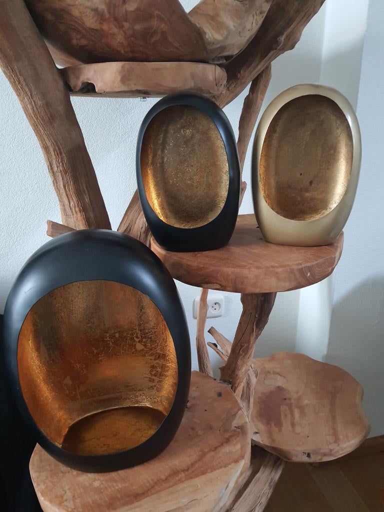 3 NIEUWE EGG KANDELAAR 1 GROOT 2 MIDDENMAAT...SAMEN 15,00, Huis en Inrichting, Woonaccessoires | Kandelaars en Kaarsen, Ophalen
