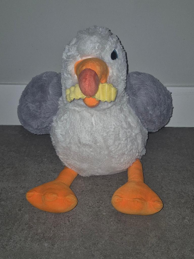Mooie grote meeuw knuffel, Ophalen of Verzenden, Gebruikt, Overige typen