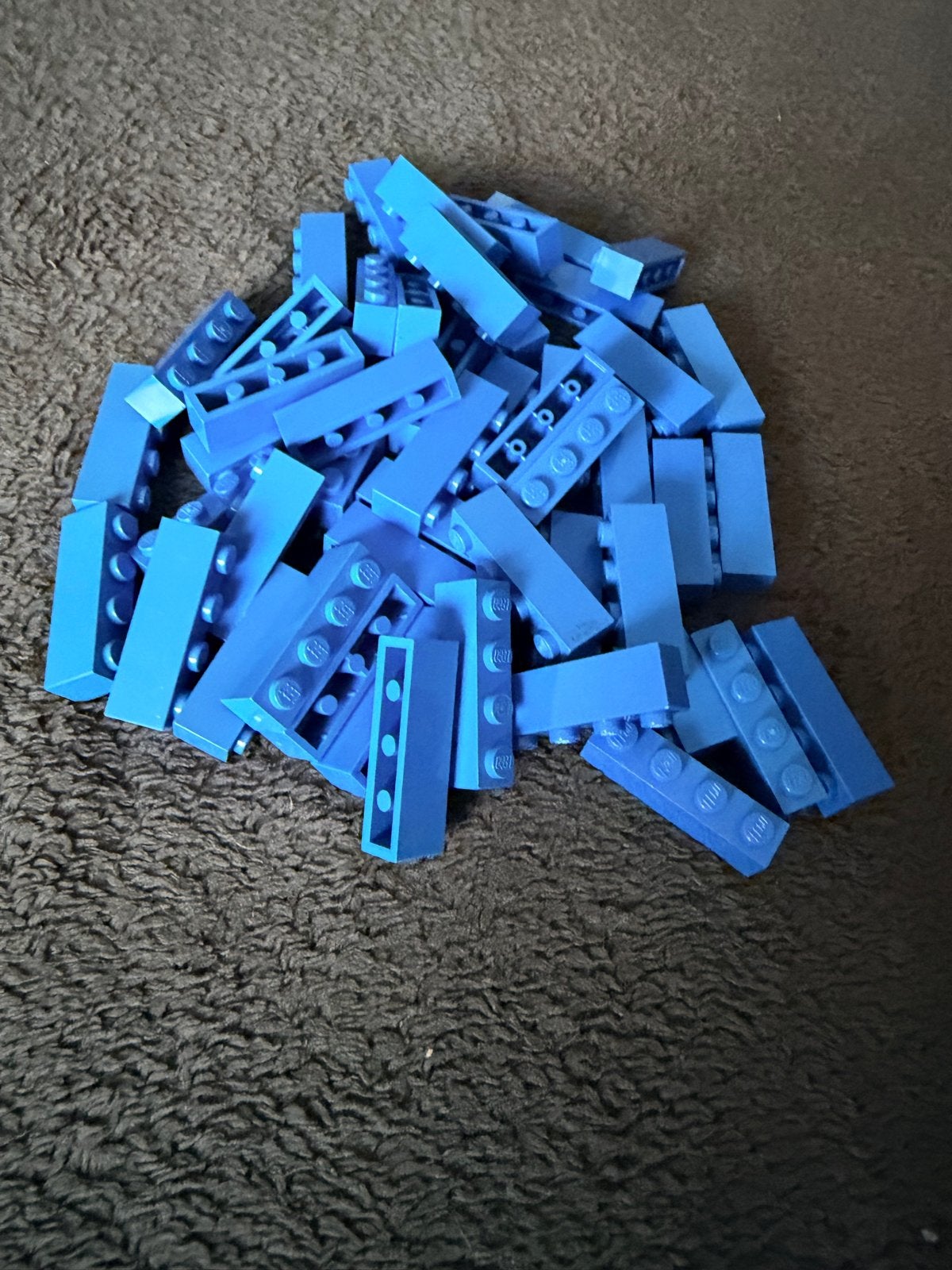Lego blauwe 1x4 stenen - 49 stuks, Ophalen of Verzenden, Gebruikt, Losse stenen, Lego