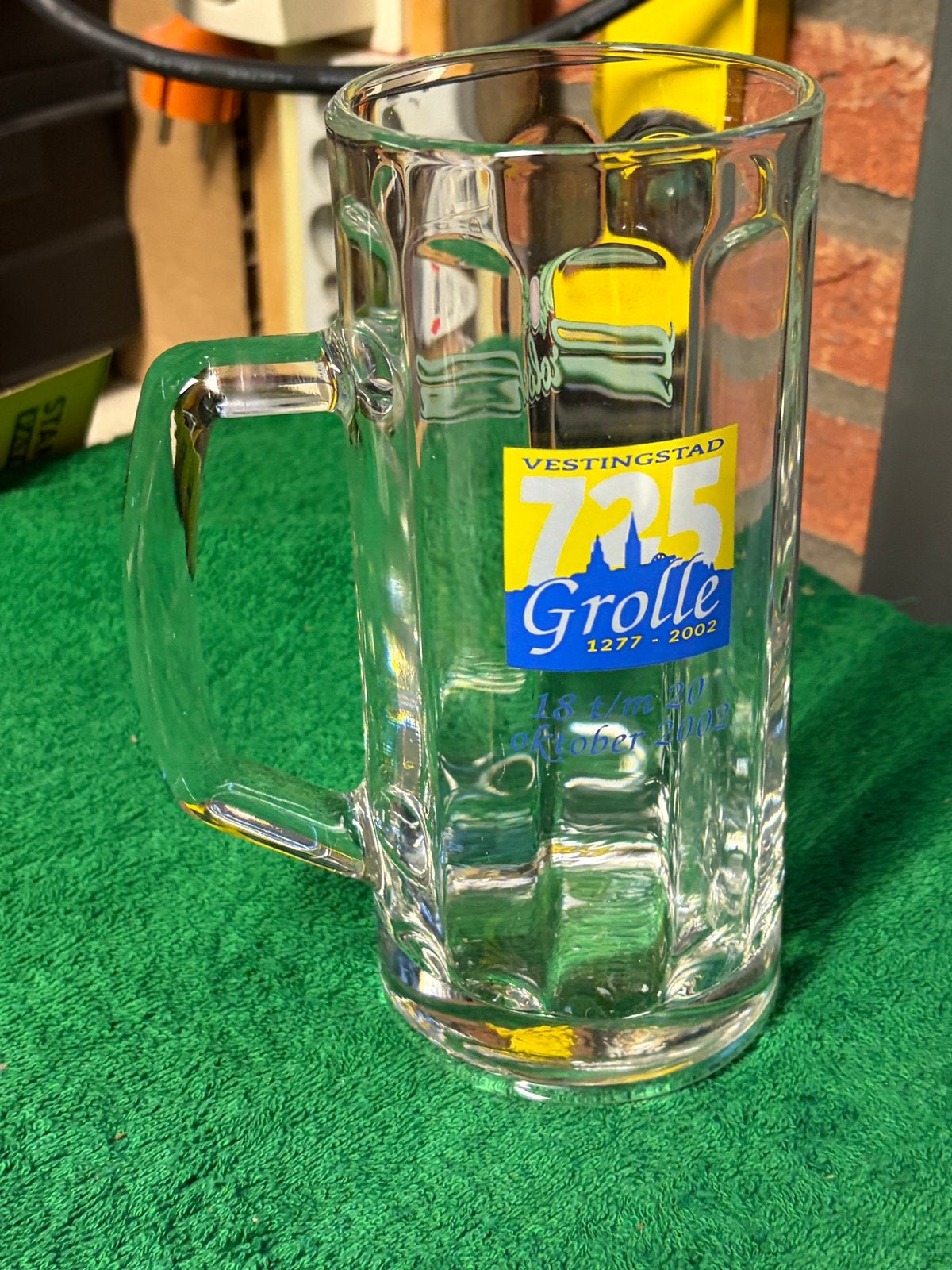 Groot grolsch dubbeldruk glazen pul, Ophalen of Verzenden, Nieuw, Glas of Glazen, Grolsch